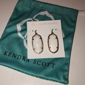 Elle Gold Drop Earrings in White